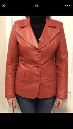 Genuine leather jacket (red)size m