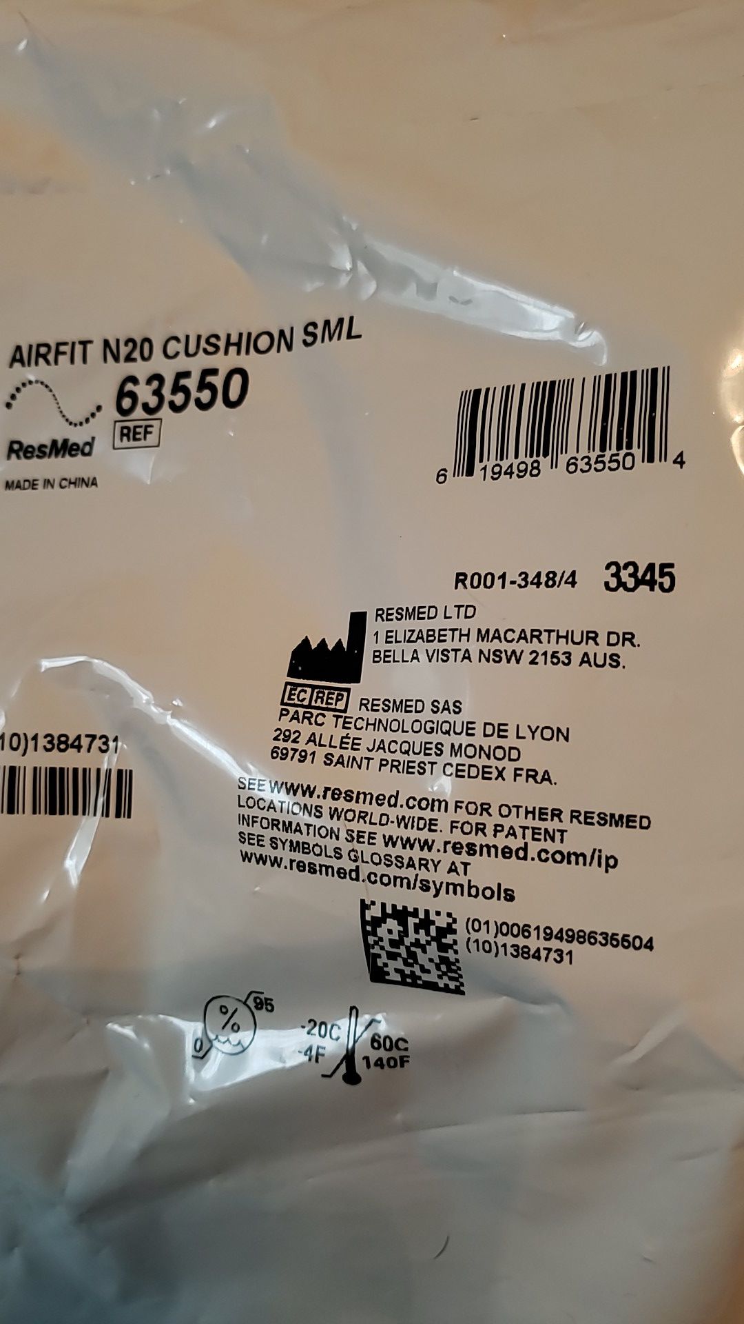 Airfit N20 cushion small for CPAP machine