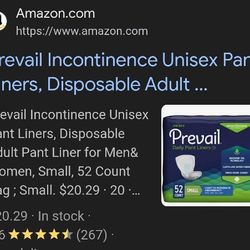 PREVAIL PANT LINERS SIZE LARGE PLUS 