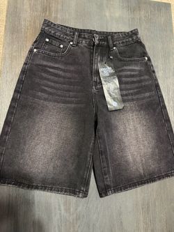 Black Washed Denim Shorts Size XS