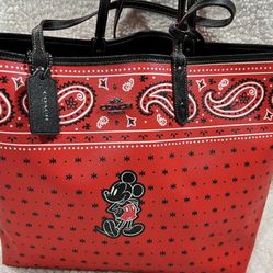 Coach Mickey Mouse Tote/matching Wallet