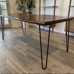 Live Edge Hairpin Leg Dining Room Table 
