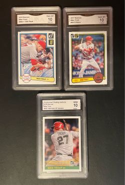 Donruss Throwbacks Angels Mike Trout graded 10 baseball cards