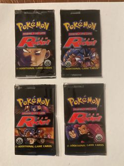 2000 Pokemon (TCG) Empty Team Rocket 1st Edition Booster Pack Wrapper Set