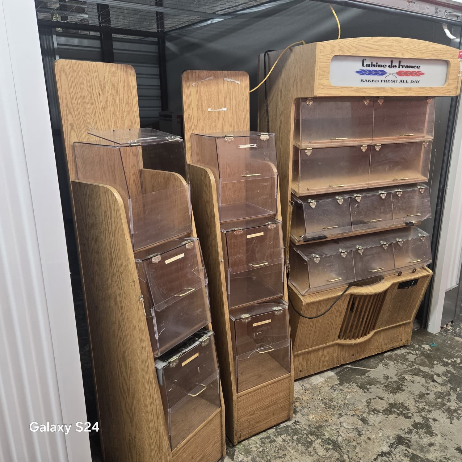 Vintage “Cuisine de France” Bakery Display Cases – Set of 3