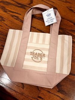 Trader Joe’s Striped Mini Canvas Bag- Beige/Brown