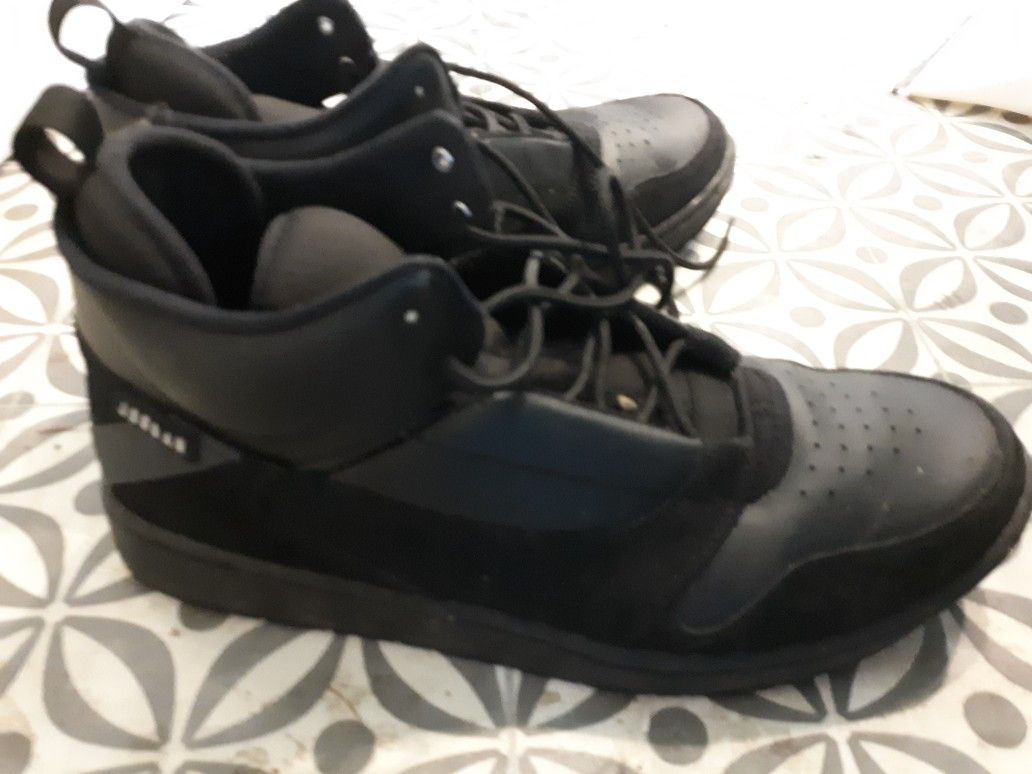 Nike Air Jordan Shoes Mens Size 12 Sneakers Basketball High Tops Suede Leather Black