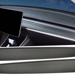 Tesla Model Y Carbon Fiber Style Dash And Door Cover