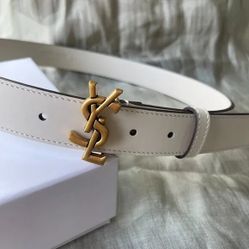 Yves Saint Laurent Belt White Womens 80