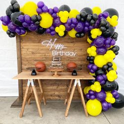 Basketball Balloons Backdrop
