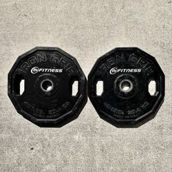 45lb Iron Grip Urethane Rubber Plate Pair - Commercial Grade / High Quality