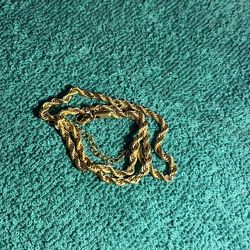 S Steel Gold Plated Rope Chain