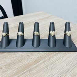 10K Yellow Gold Heart Nugget Rings