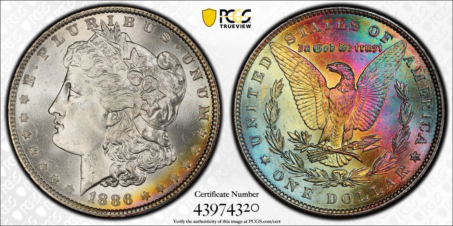1886 PCGS/MS65/CAC Morgan Silver Dollar