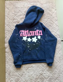 Sp5der Atlanta Navy Blue Hoodie size S