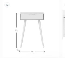 Amerlin 1 Drawer White Wood Nightstand (18 in. W x 26 in. H)