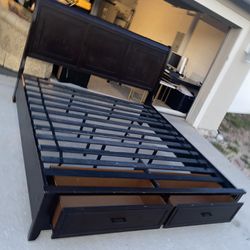 Beautiful Brown King Size Bed Frame