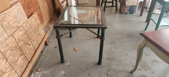 Wrought Iron and Glass Table