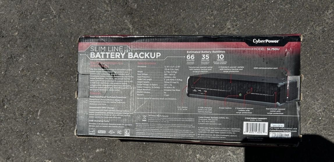CyberPower SL750U Line Battery Back-Up UPS 8 Outlet