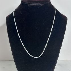 18”  Solid Robe Steeling Silver Necklace 
