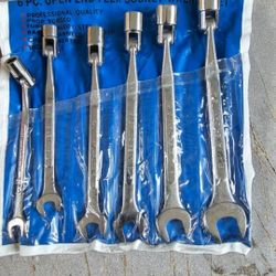 New 7 Piece Open End Flex Socket Set 3/8 - 3/4 Inch