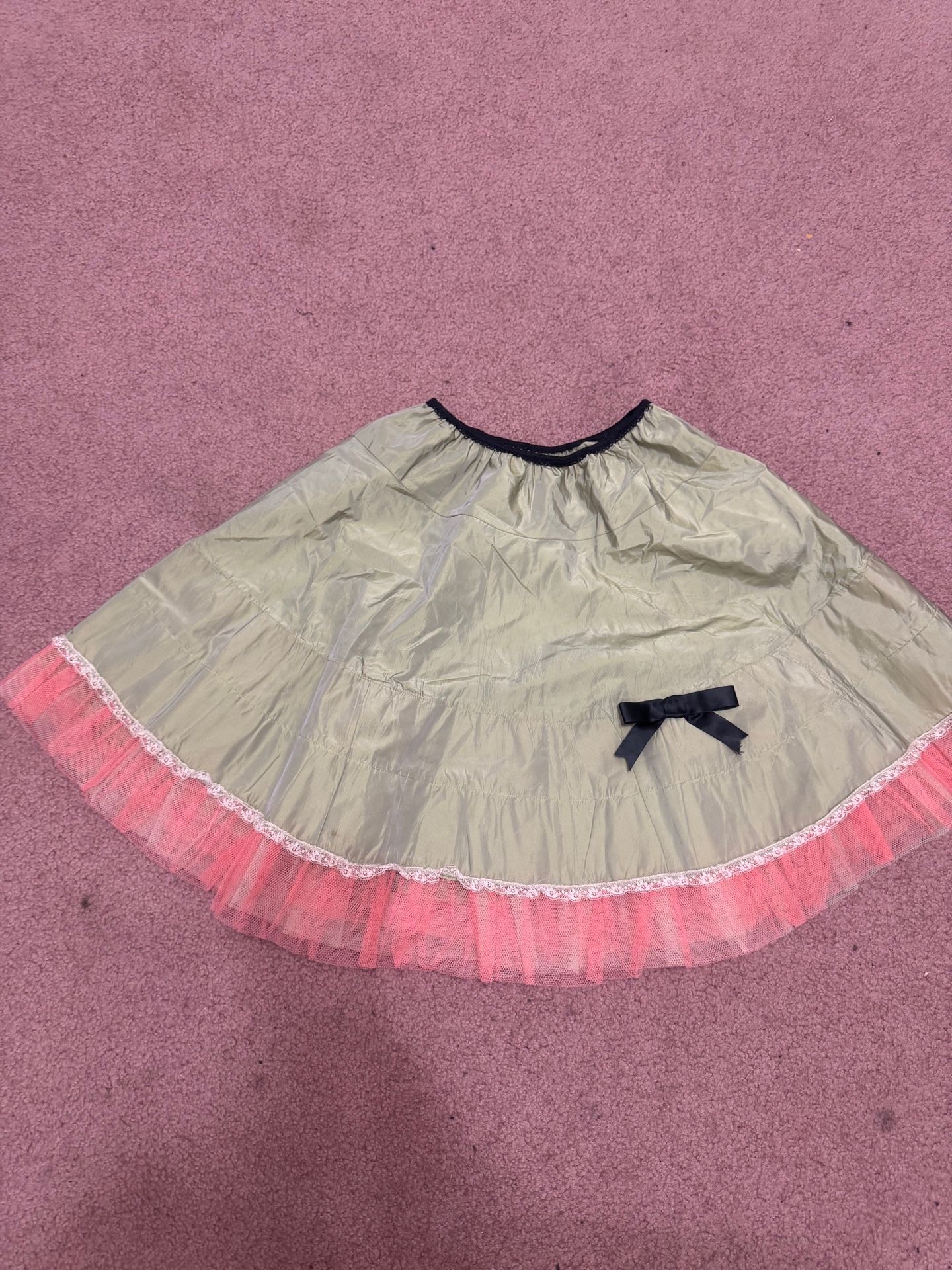 Small vintage green retro pin up 50s skirt tulle petticoat costume rockabilly