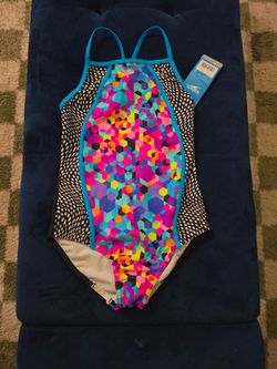 Girls speedo swim team suit size 14 new w/tag