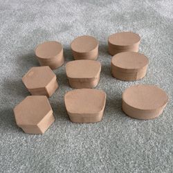 9 Small Boxes Of 4 Different Shapes That Kids Could Paint/Color On And Put Small Objects In