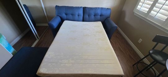 Living Spaces Jacoby Denim Full Sofa Sleeper — $225 OBO