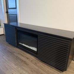 Brand New Modern TV Stand (72”) – Electric Fireplace, LED – Retail $1200+ 