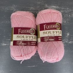 Vintage 2 Fleisher’s Souffle Yarn #502 Pink 1.75 oz. 90% Acrylic & 10% Vinyon 