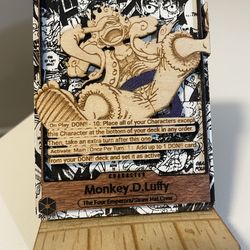 One Piece Gear 5 Monkey D Luffy Manga Wooden Card Art