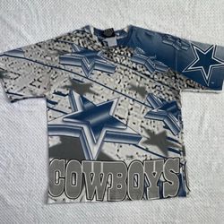 Magic Johnson T’s Vintage 90s Dallas Cowboys AOP shirt