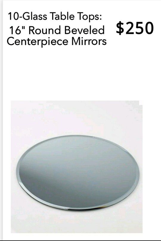 16" Round Beveled Centerpiece Mirrors