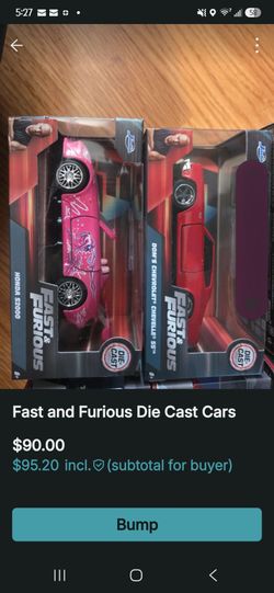 Fast & Furious Die-Cast Cars 9 of them