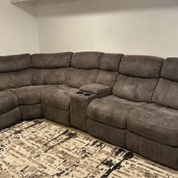 Berkley Jenson 6 Piece Sectional Sofa Set , W/3 Recliners