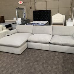 Grey Cloud Feather Sectional Couch