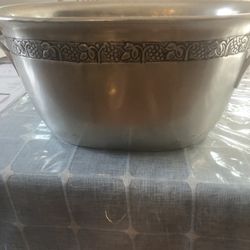 Oval Pewter Pottery Barn Party Drink Ice Bucket