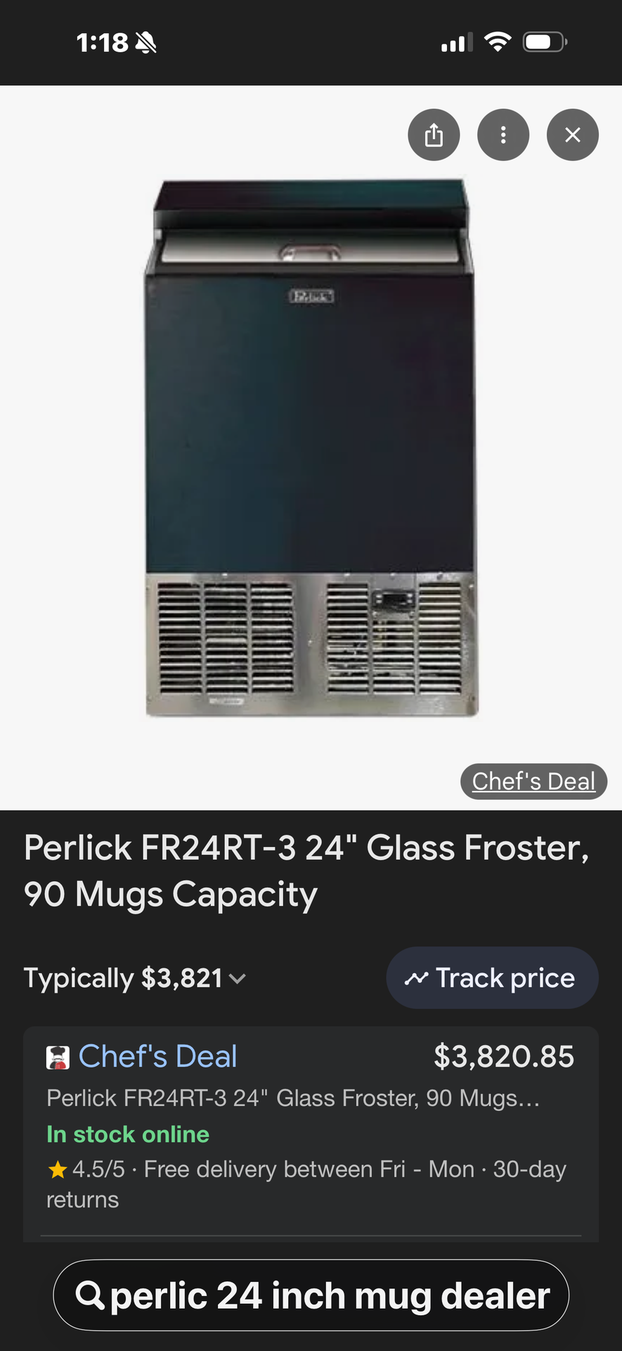 perlick 24 inch mug chiller