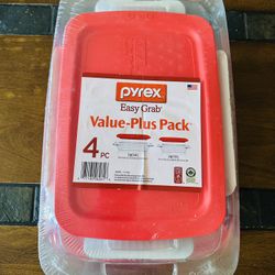 PIREX EASY GRAB VALUÉ - PLUS PACK 4 PIECES  JUEGO DE REFRACTARIOS NUEVOS 