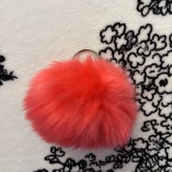 Pink Pom Pom ball Keychain