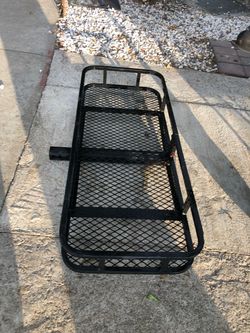 Black Steel Hitch Mount Cargo Carrier