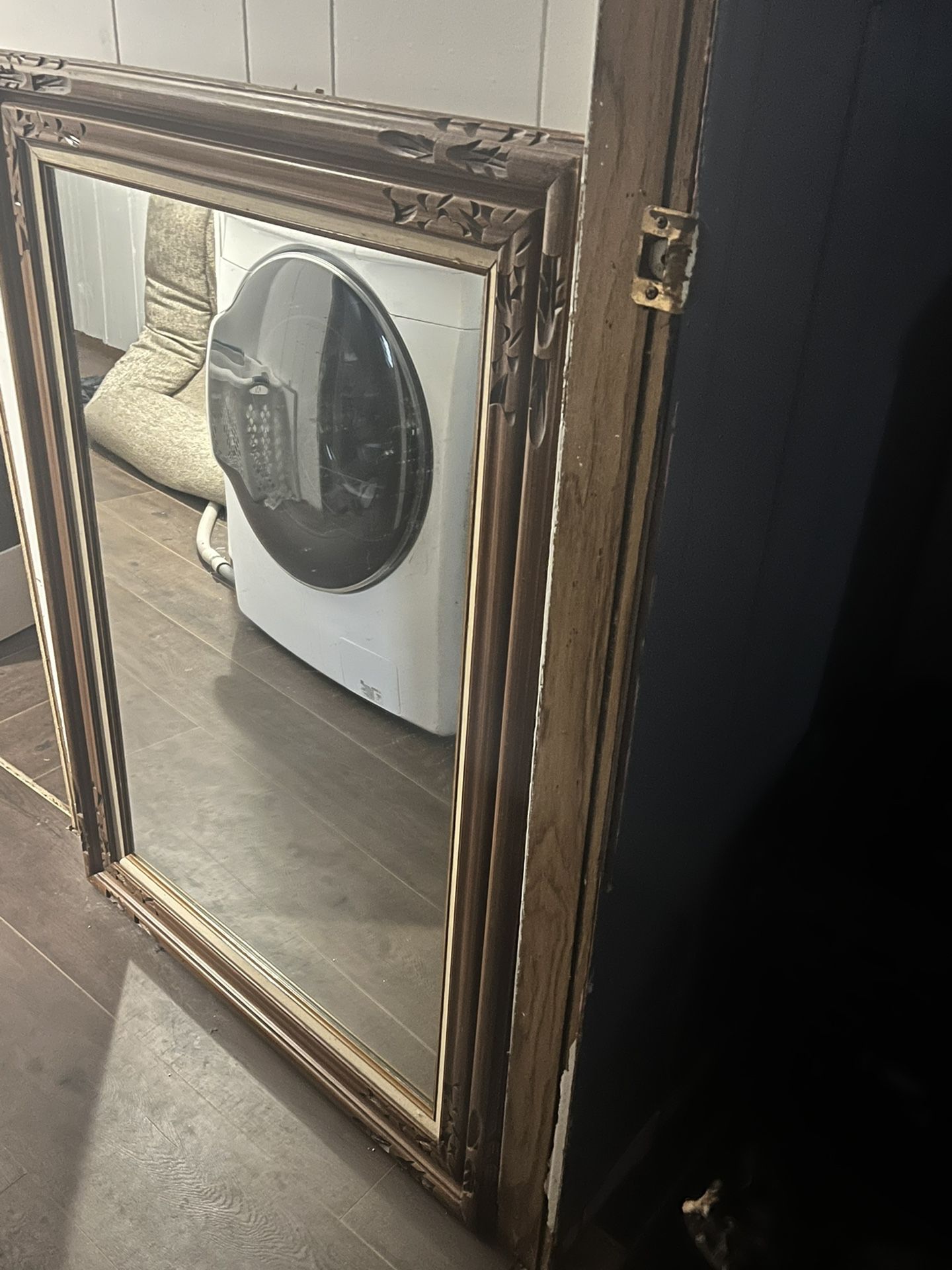 Large 1970s Frame Heavy Mirror 