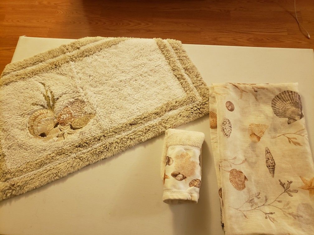 3 Pieces Seashell Bath Set
