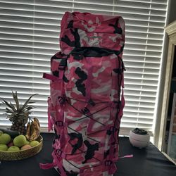 Pink camo Hiking Camping trail backpack