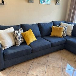 Beautiful Dark Blue Sectional Couch From Jerome's 