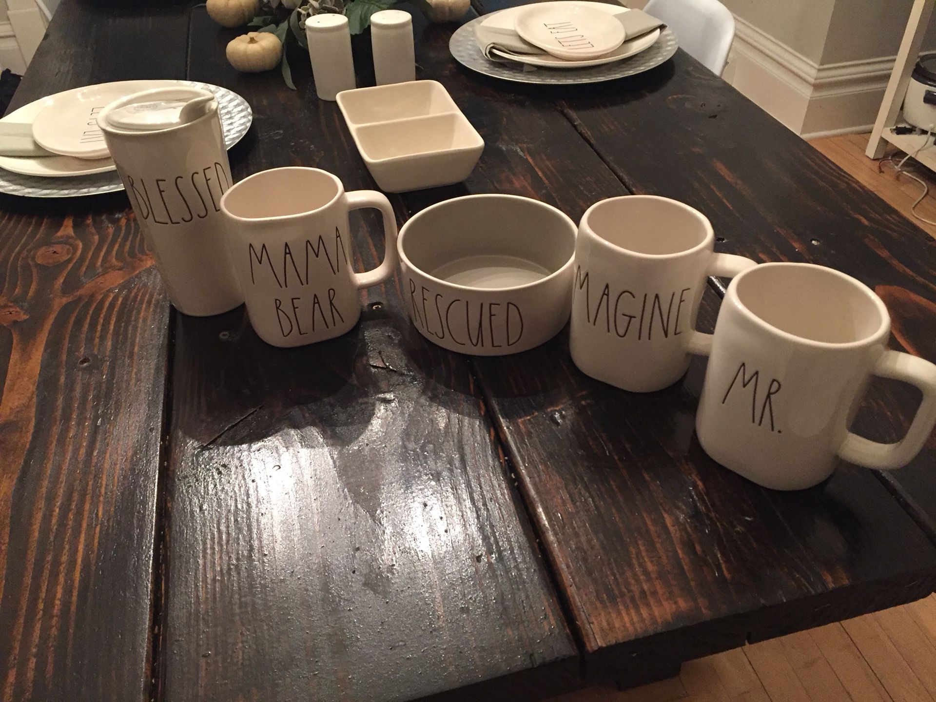 Rae Dunn NWT mugs, dog bowl, etc