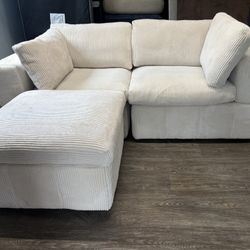 3 Piece Corduroy Modular Sectional Couch