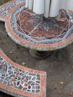Tile and concrete dining set