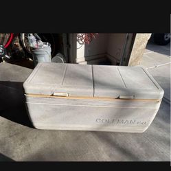 Vintage 1994 Coleman Marine 150 Cooler with Rope & Wood Handles 5250